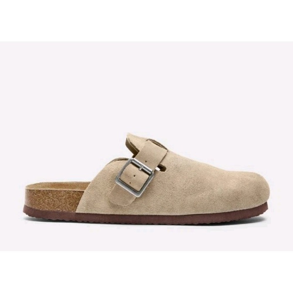 Steve Madden Mens Wilderr Taupe Suede Clog Size 12 Birks Birkenstock